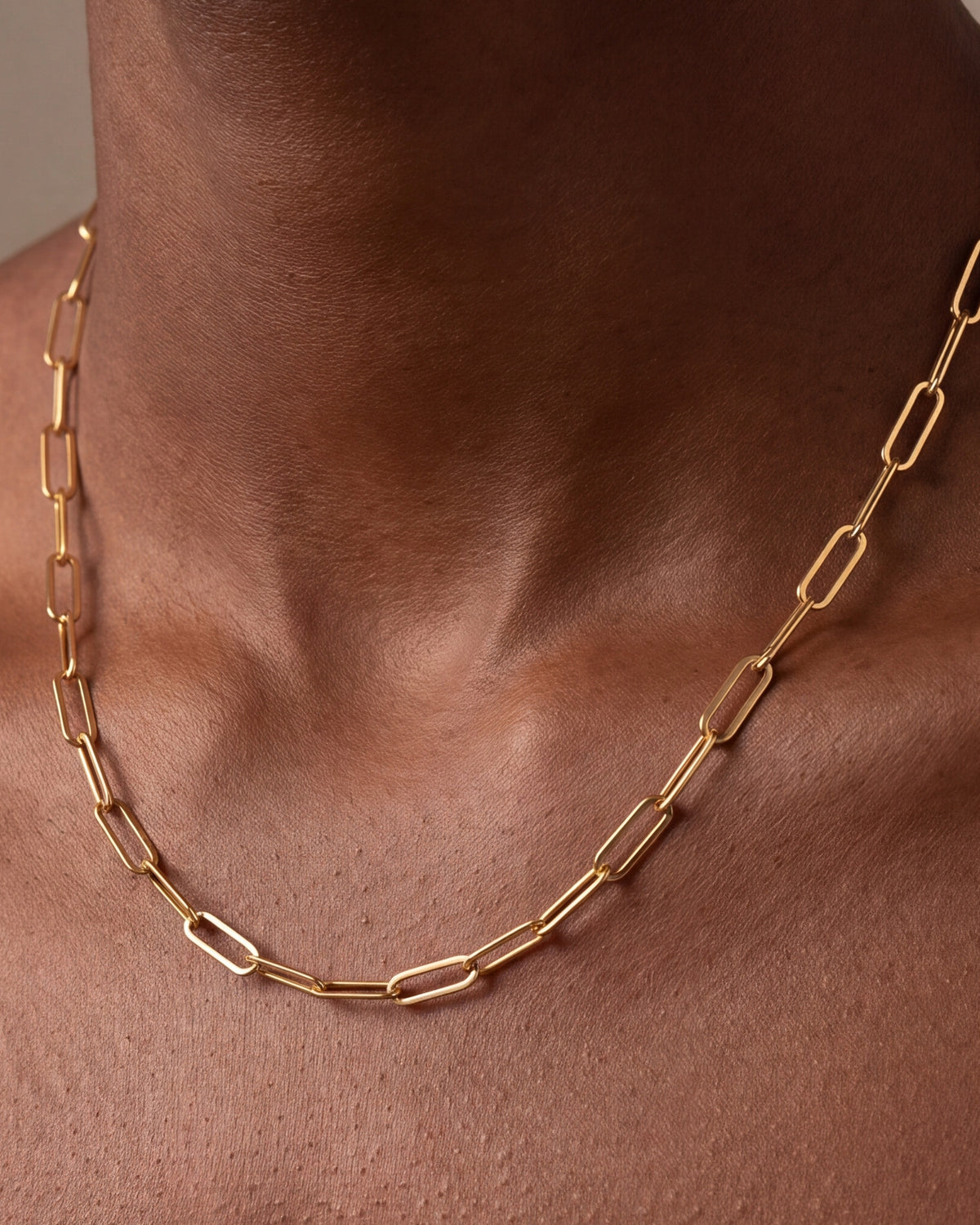 Paperclip Chain Necklace – close-up