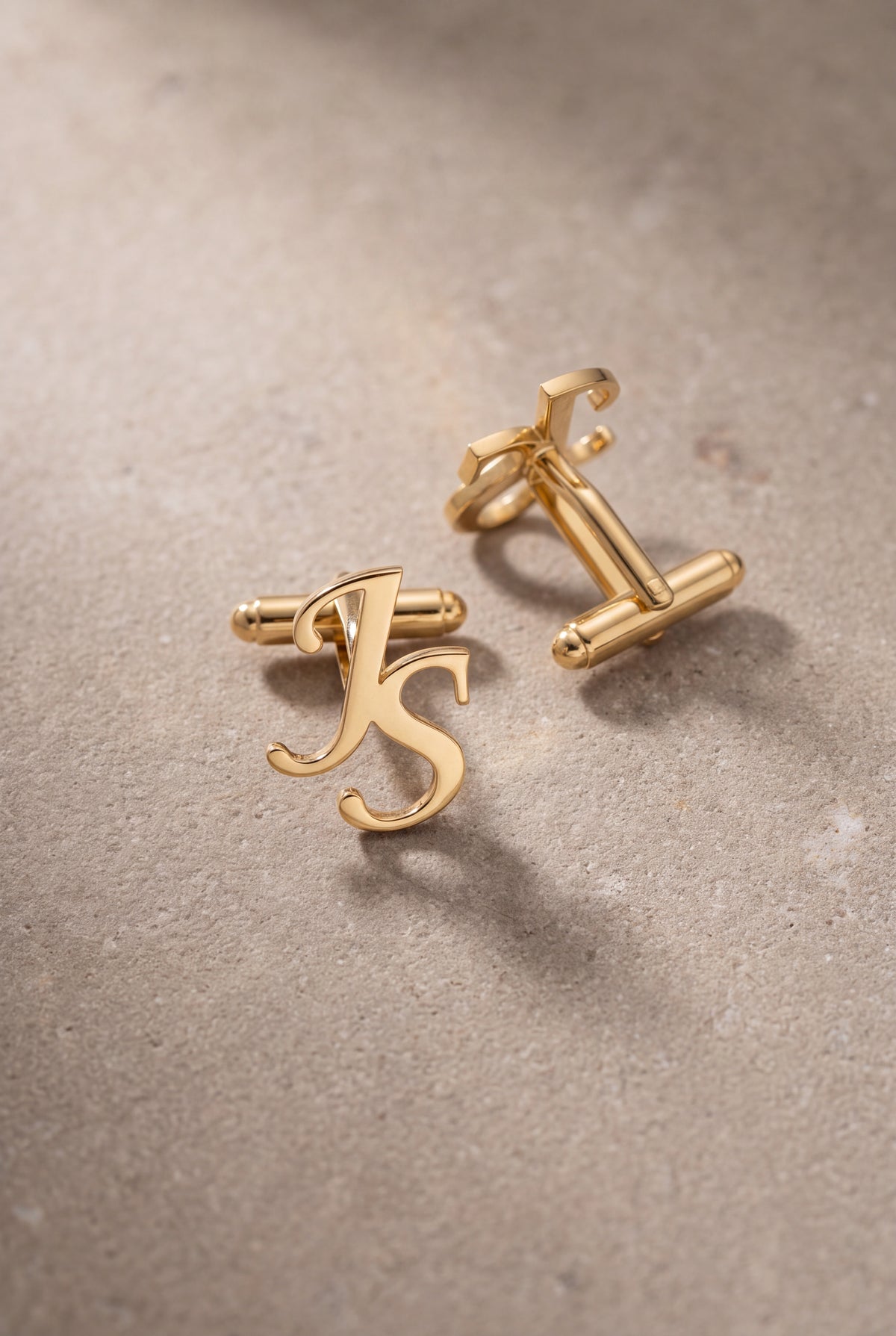 Personalized Cut-Out Calligraphy Initial Cufflinks – product detail