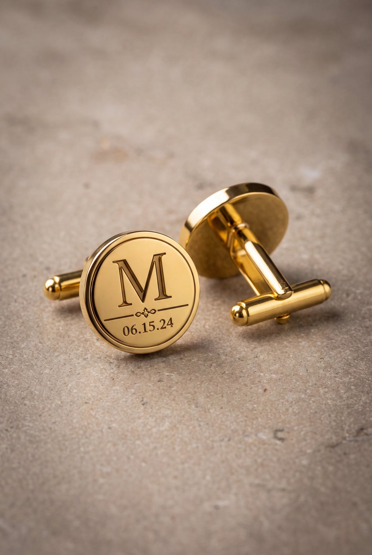 Personalized Initial & Date Cufflinks – product detail
