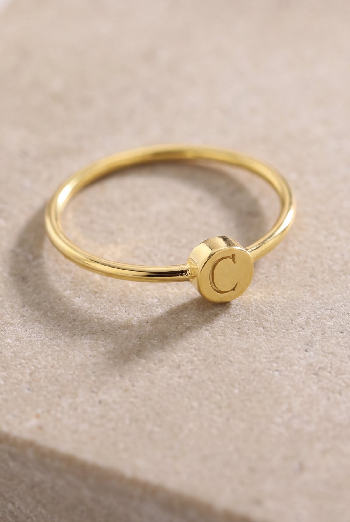 Personalized Initial Disc Ring – product detail