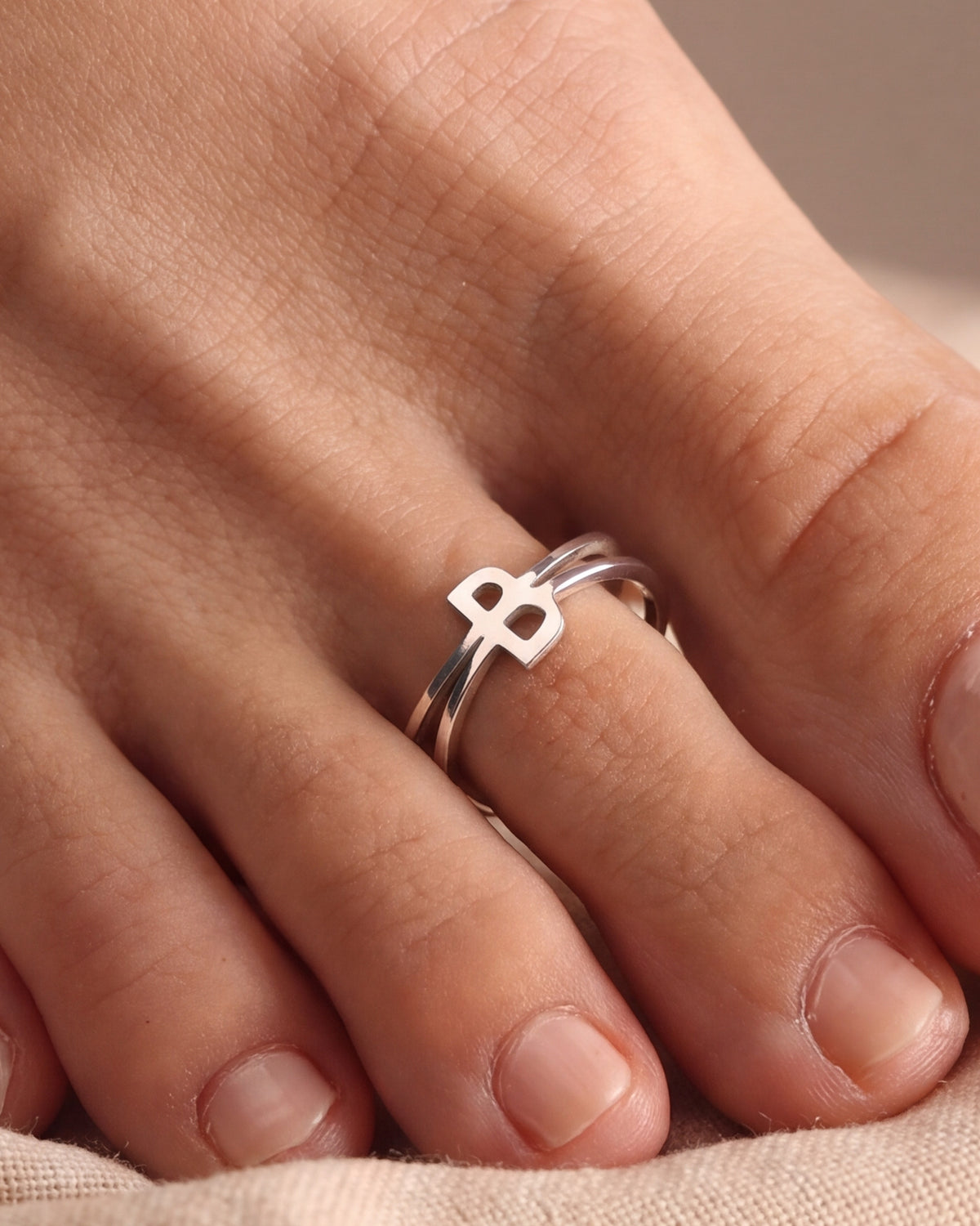 Personalized Initial Toe Ring – close-up