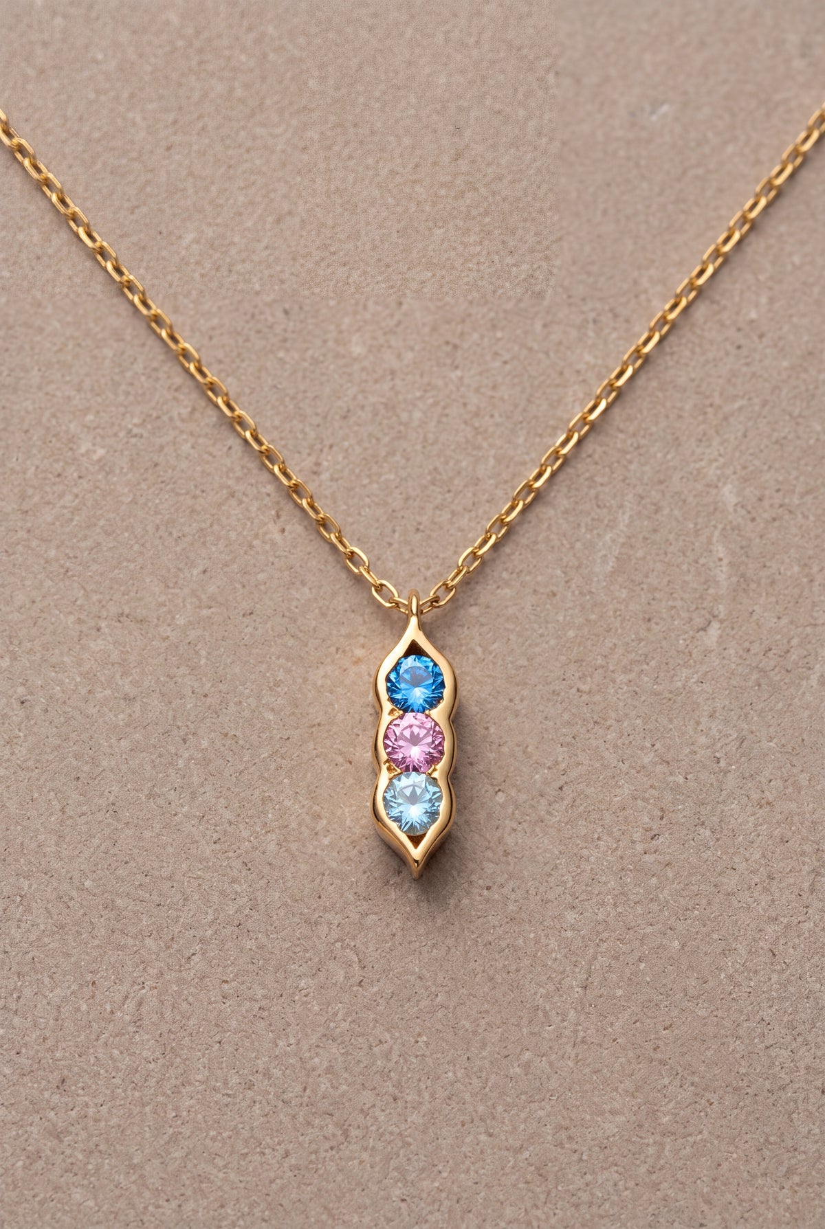 Personalized Peas in a Pod Birthstone Necklace – product detail