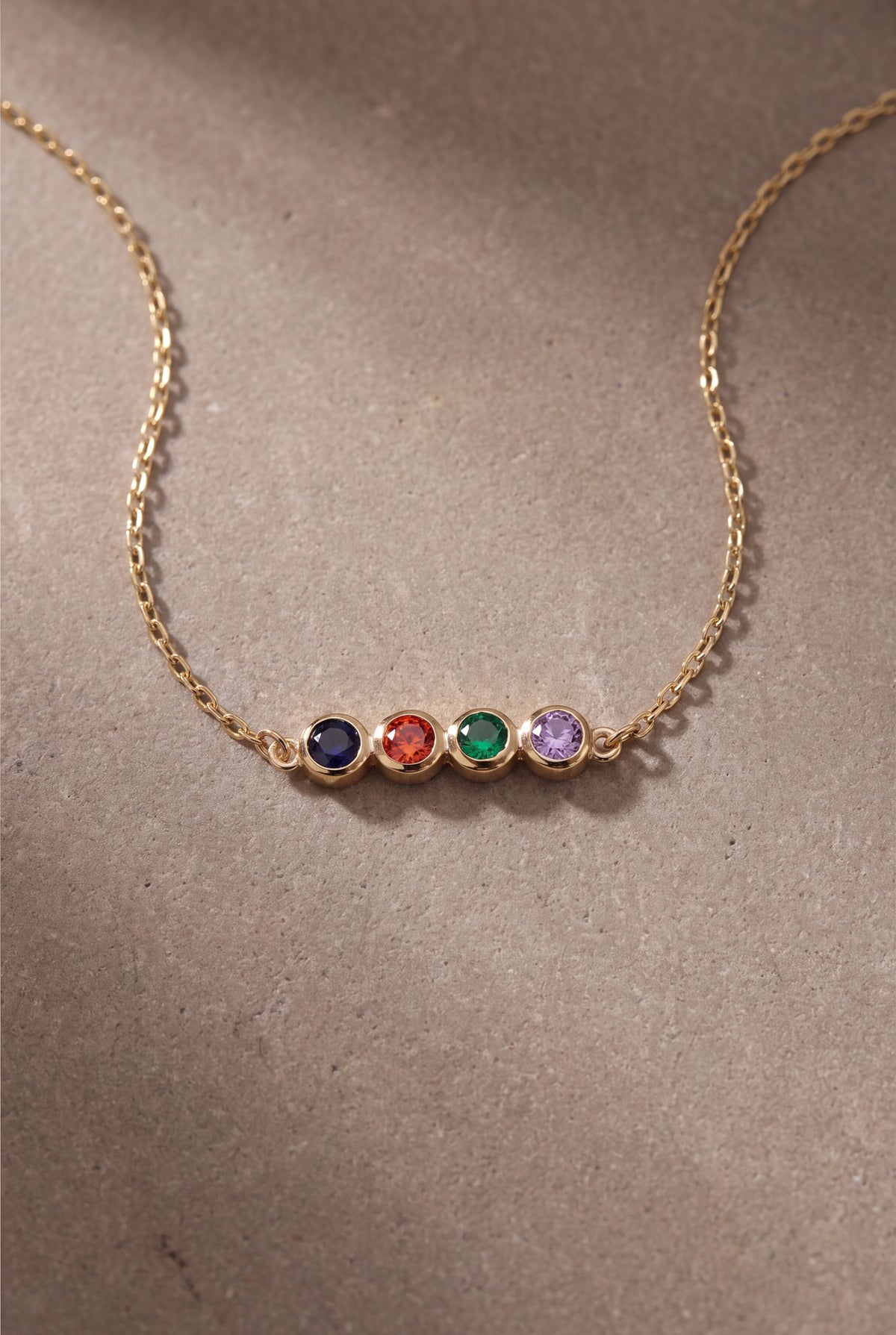 Personalized Round Birthstone Bracelet – product detail