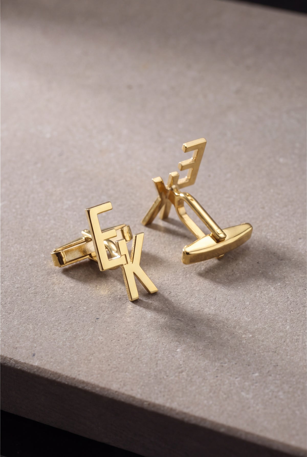 Personalized Stepped Initial Cufflinks – product detail
