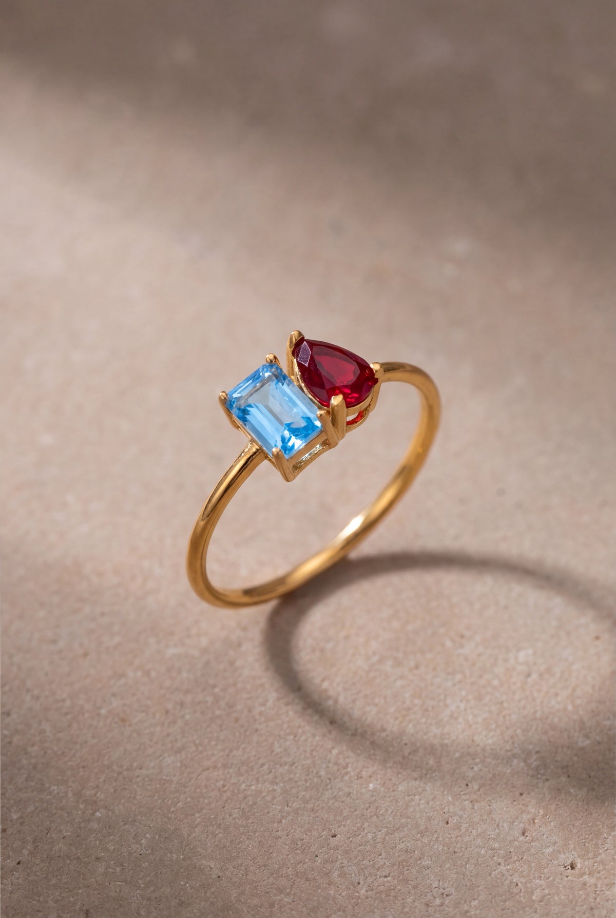 Personalized Toi et Moi Emerald-Cut & Pear Birthstone Ring – product detail