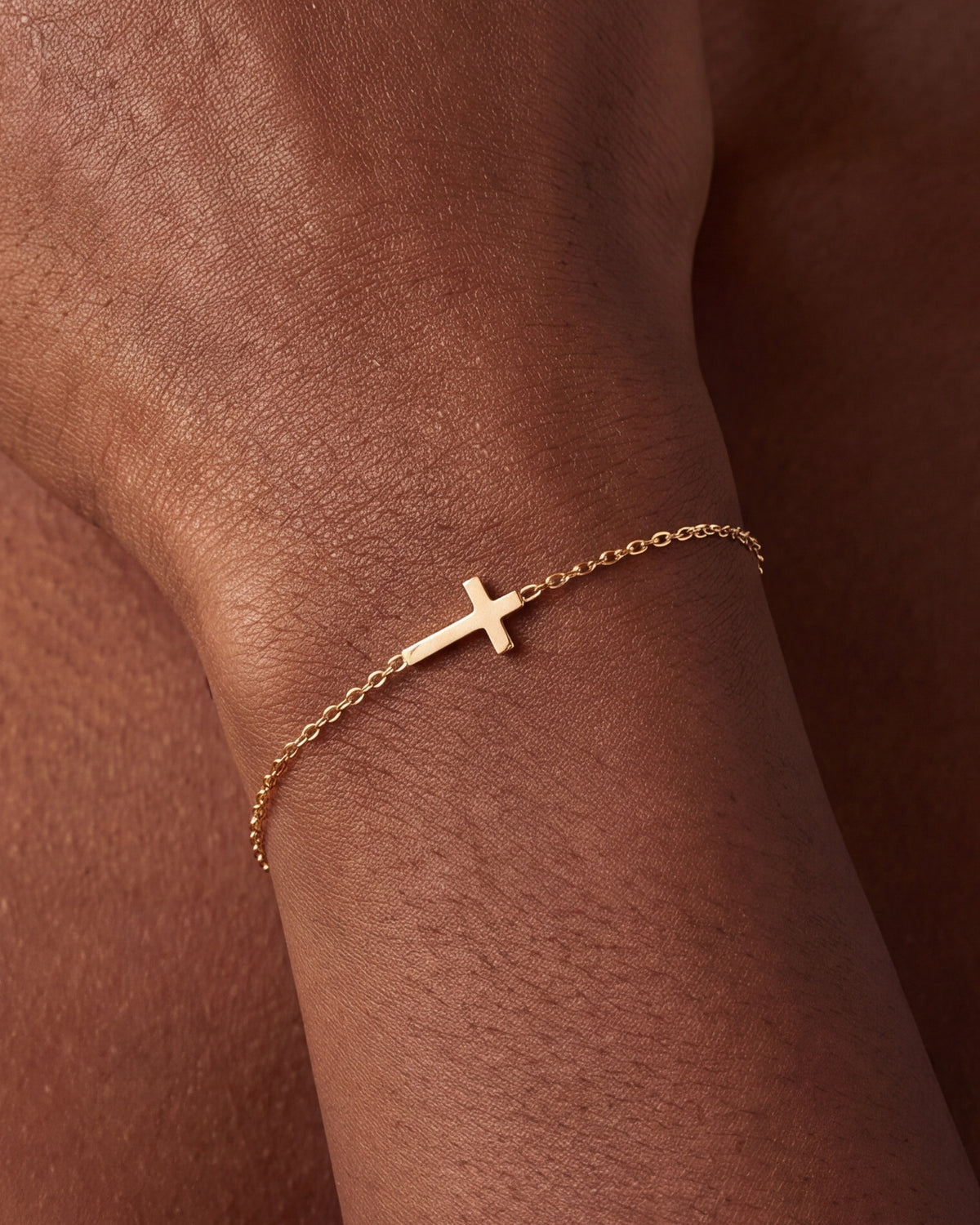 Sideways Cross Bracelet – close-up