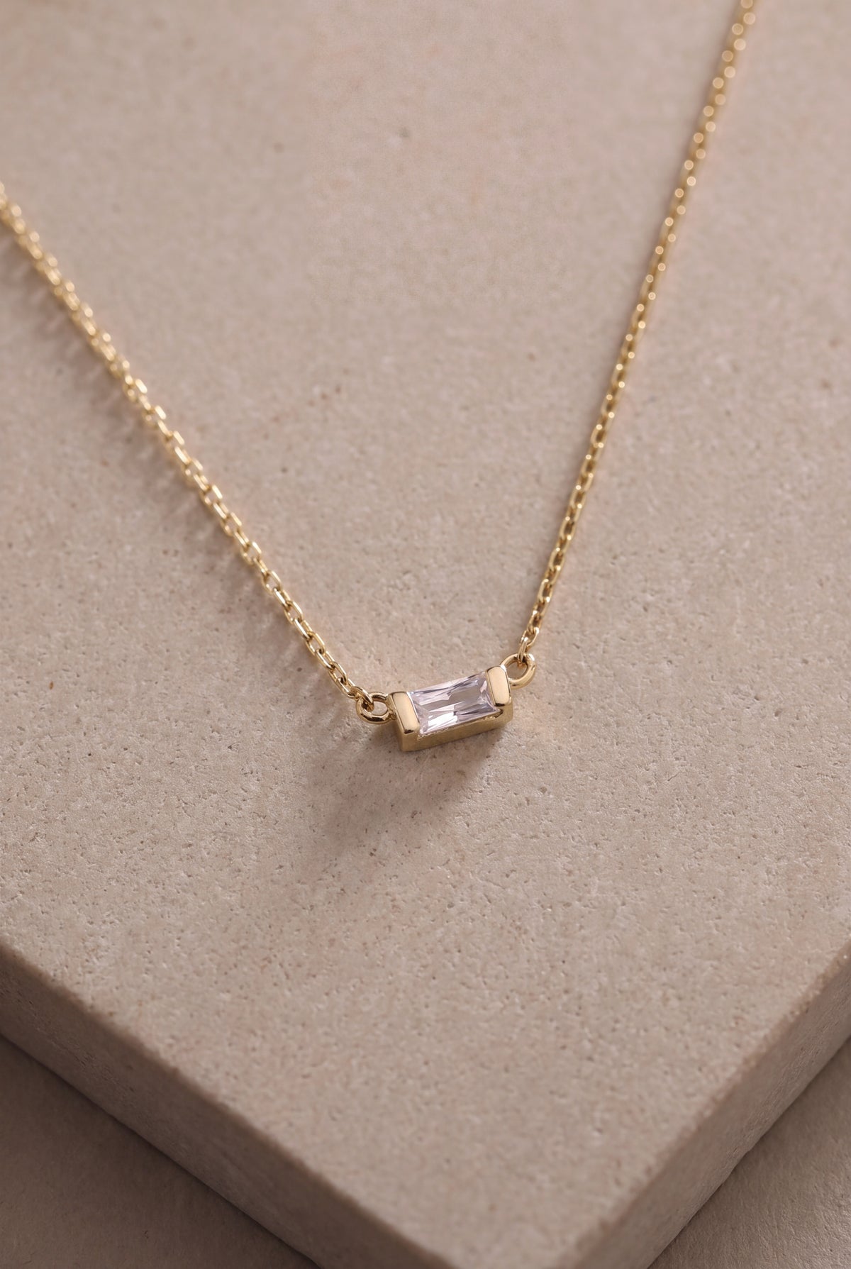 Single Baguette Stone Necklace – product detail