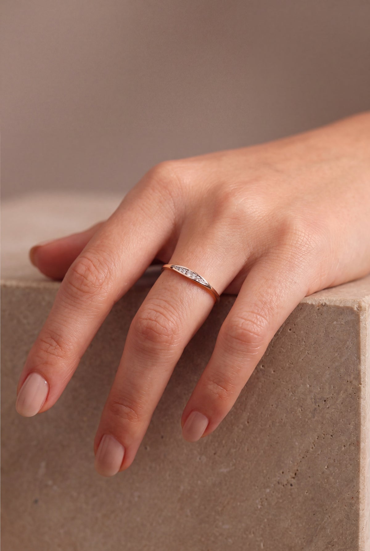 Stone-Set Marquise Ring – on model, second view