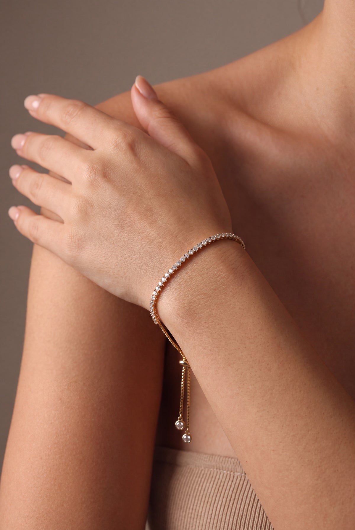 Tennis Bracelet – 1.5 mm Stones – on model