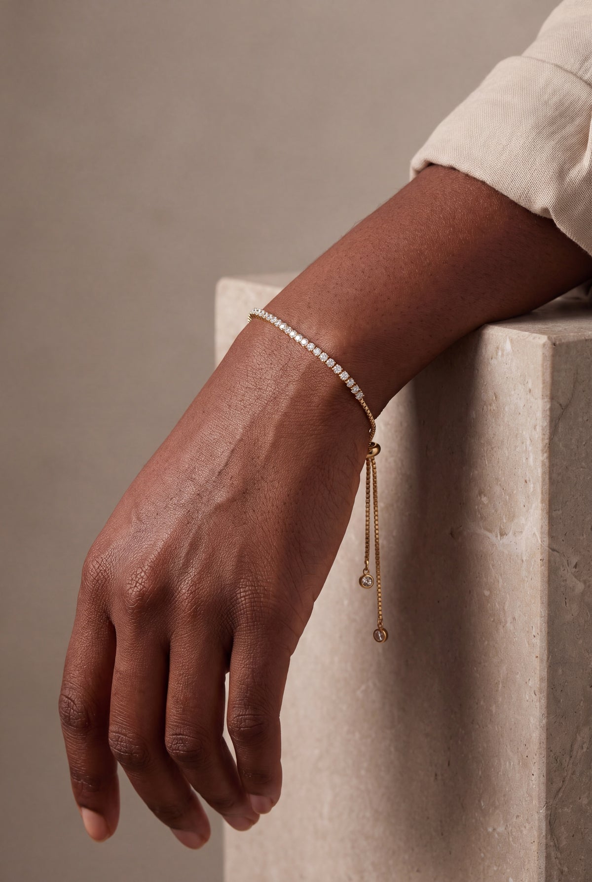 Tennis Bracelet – 1.5 mm Stones – on model, second view