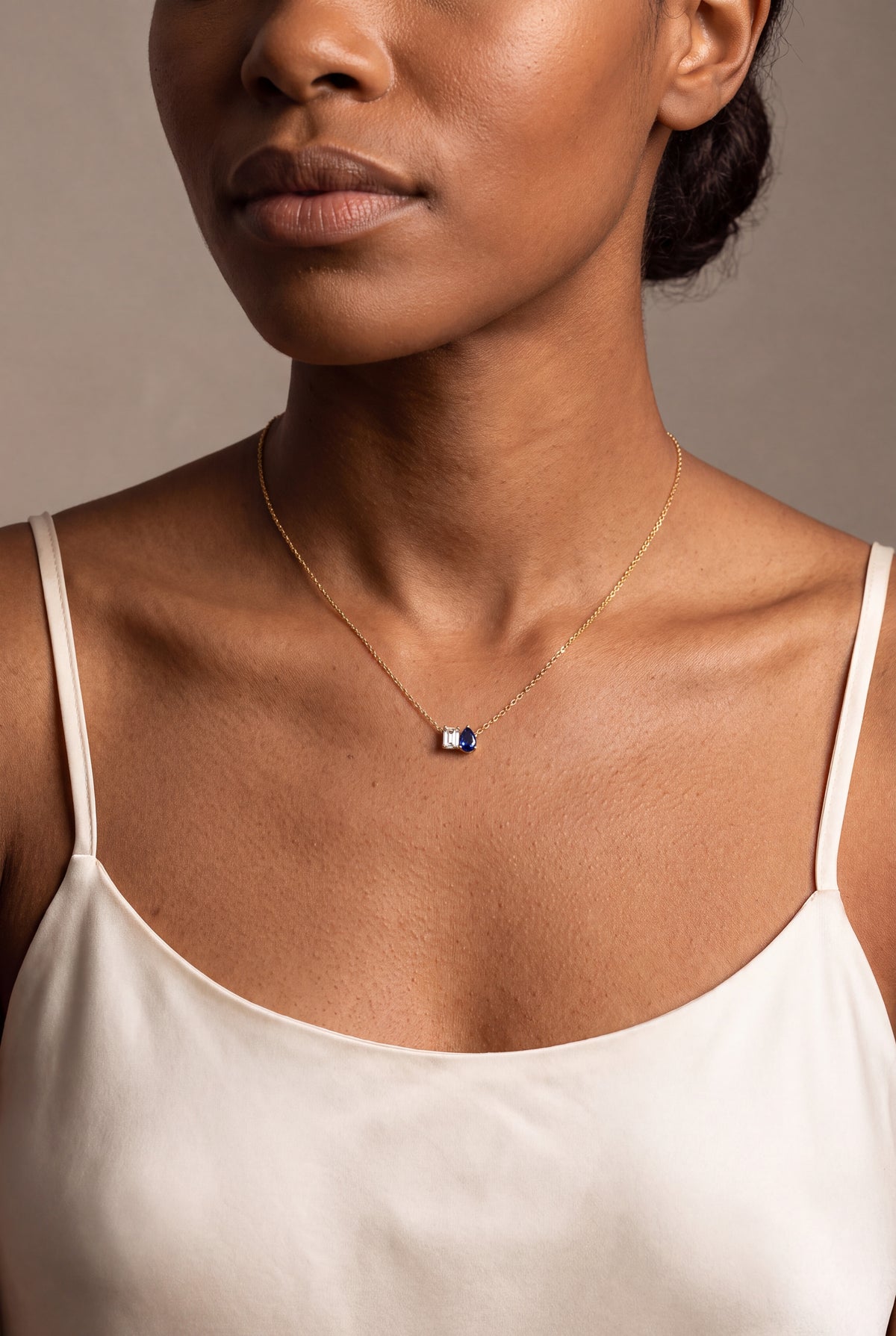 Toi et Moi Birthstone Necklace – on model