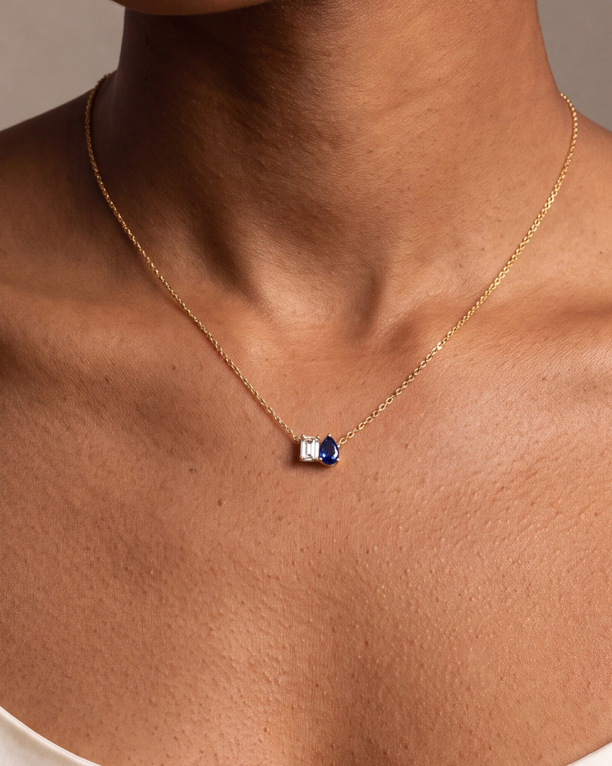 Toi et Moi Birthstone Necklace – close-up