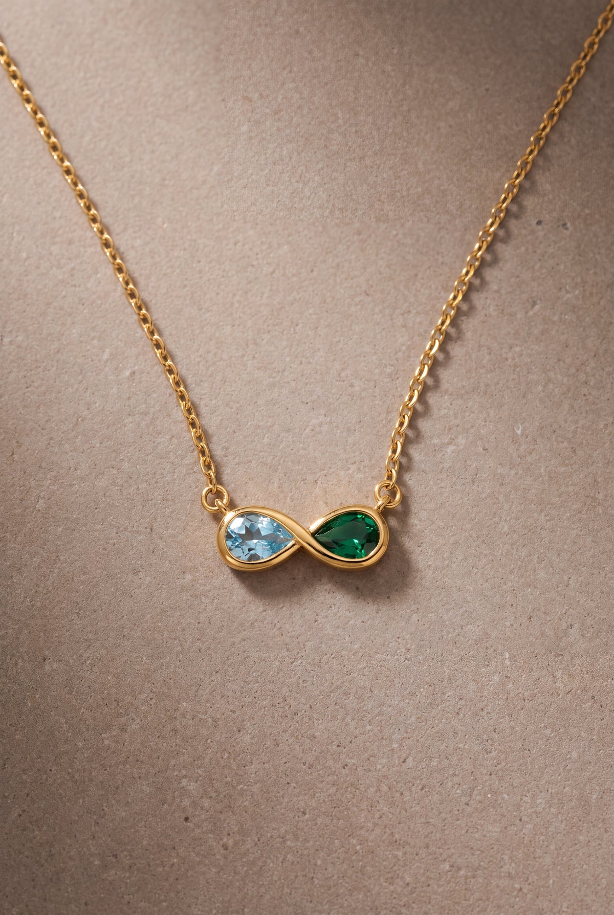 Two-Stone Infinity Birthstone Necklace – product detail